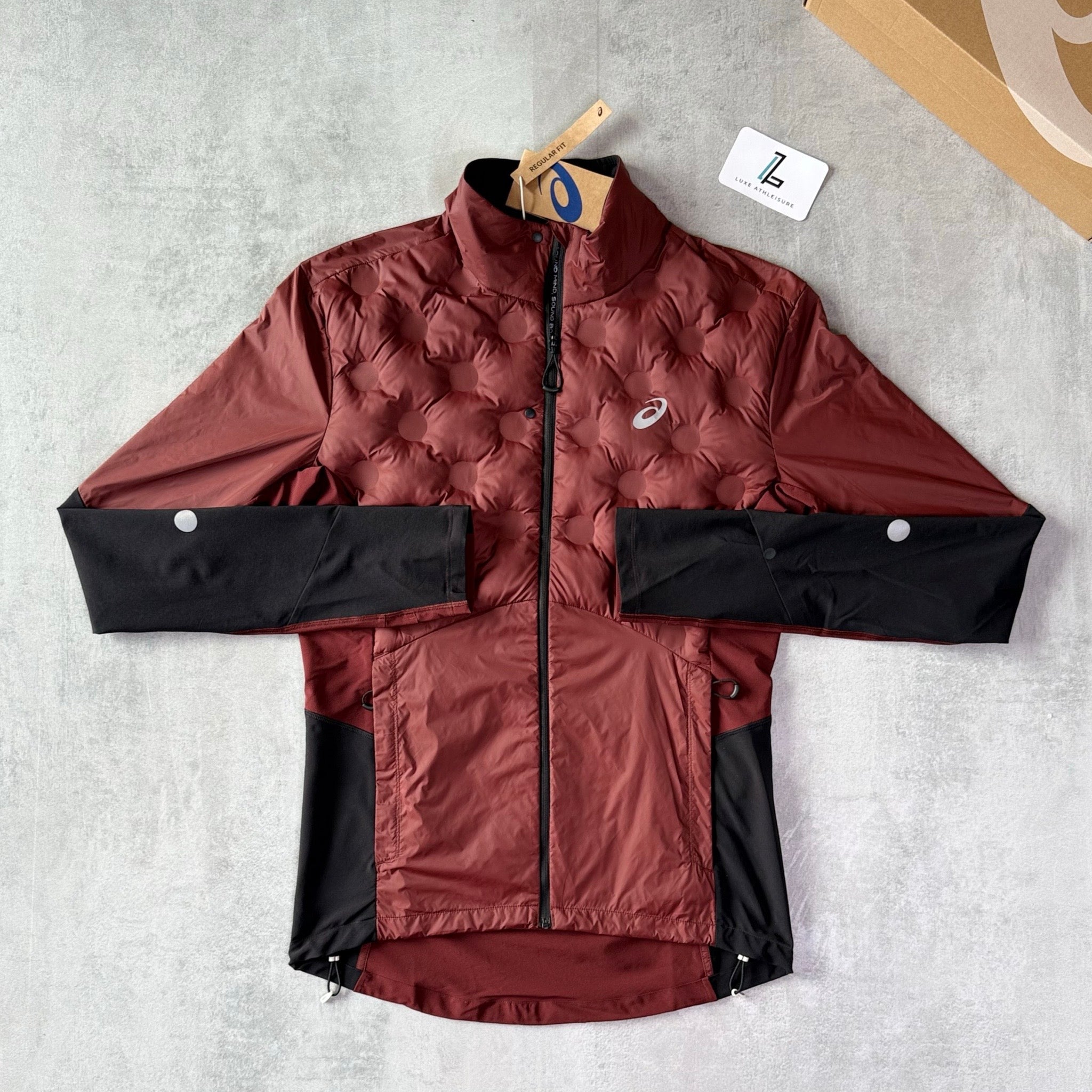 ASICS ROAD WINTER JACKET 'DARK RED PLANET' – Luxe Athleisure