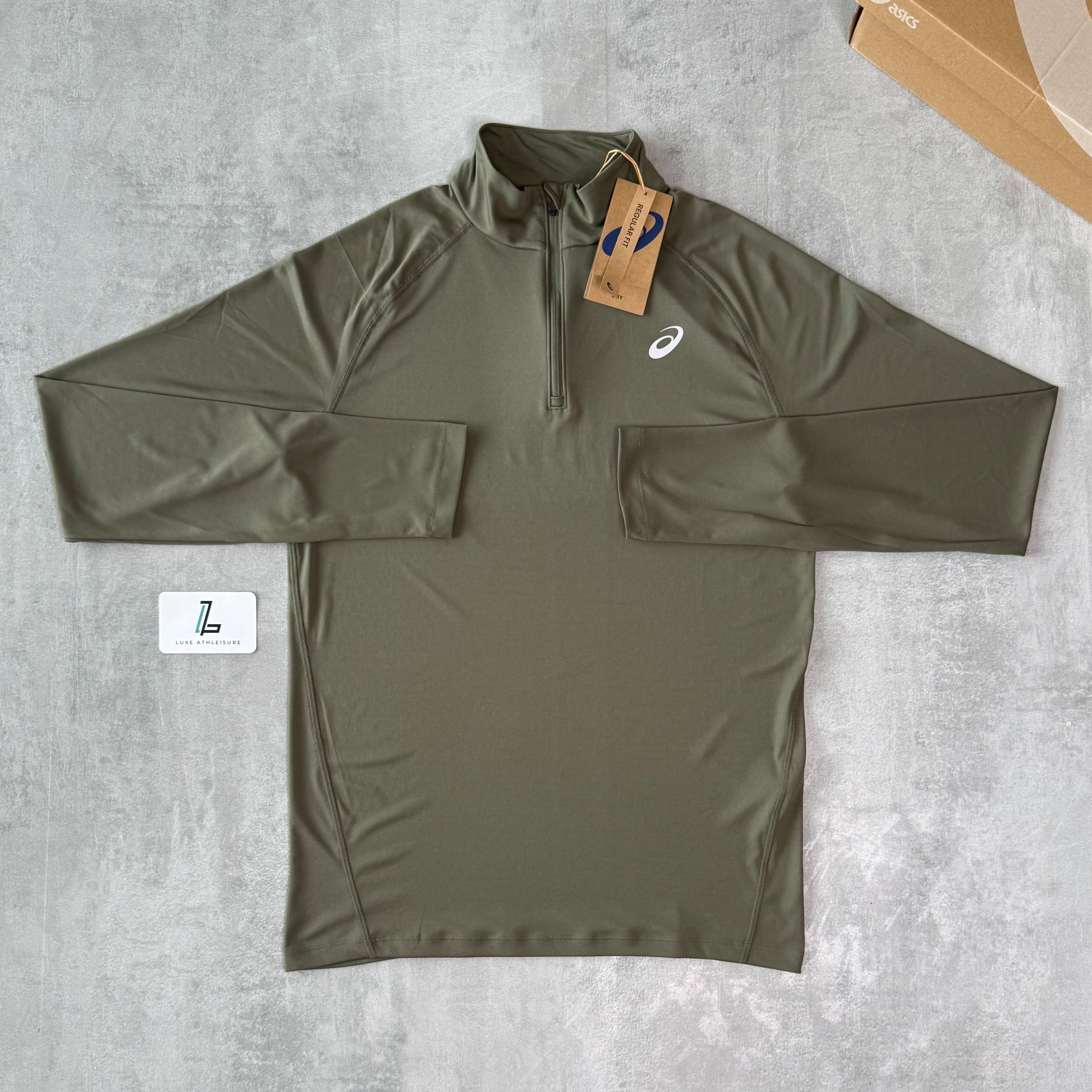 ASICS SPORT 1/4 ZIP ‘MANTLE GREEN’